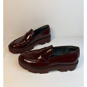 Franco Sarto Women’s Brindy Size 8M Platform Lug Sole Loafer Shoes Burgundy